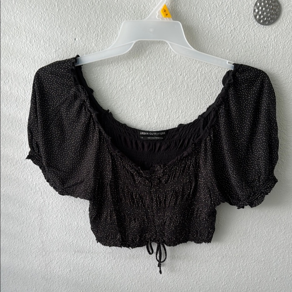 Urban Outfitters Black Polka Dot Women's Top